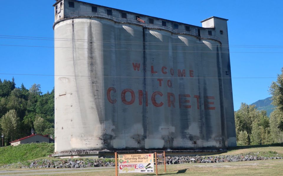 Historic cement silos in Concrete, Washington