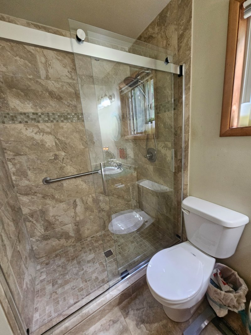 Glass shower door installation
